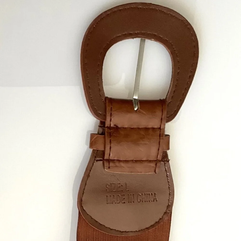 VINTAGE Y2K WIDE ELASTIC WAIST BELT